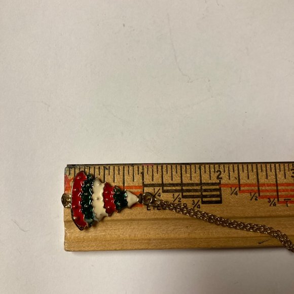 Vintage Enamel Christmas Tree Necklace - Picture 10 of 11